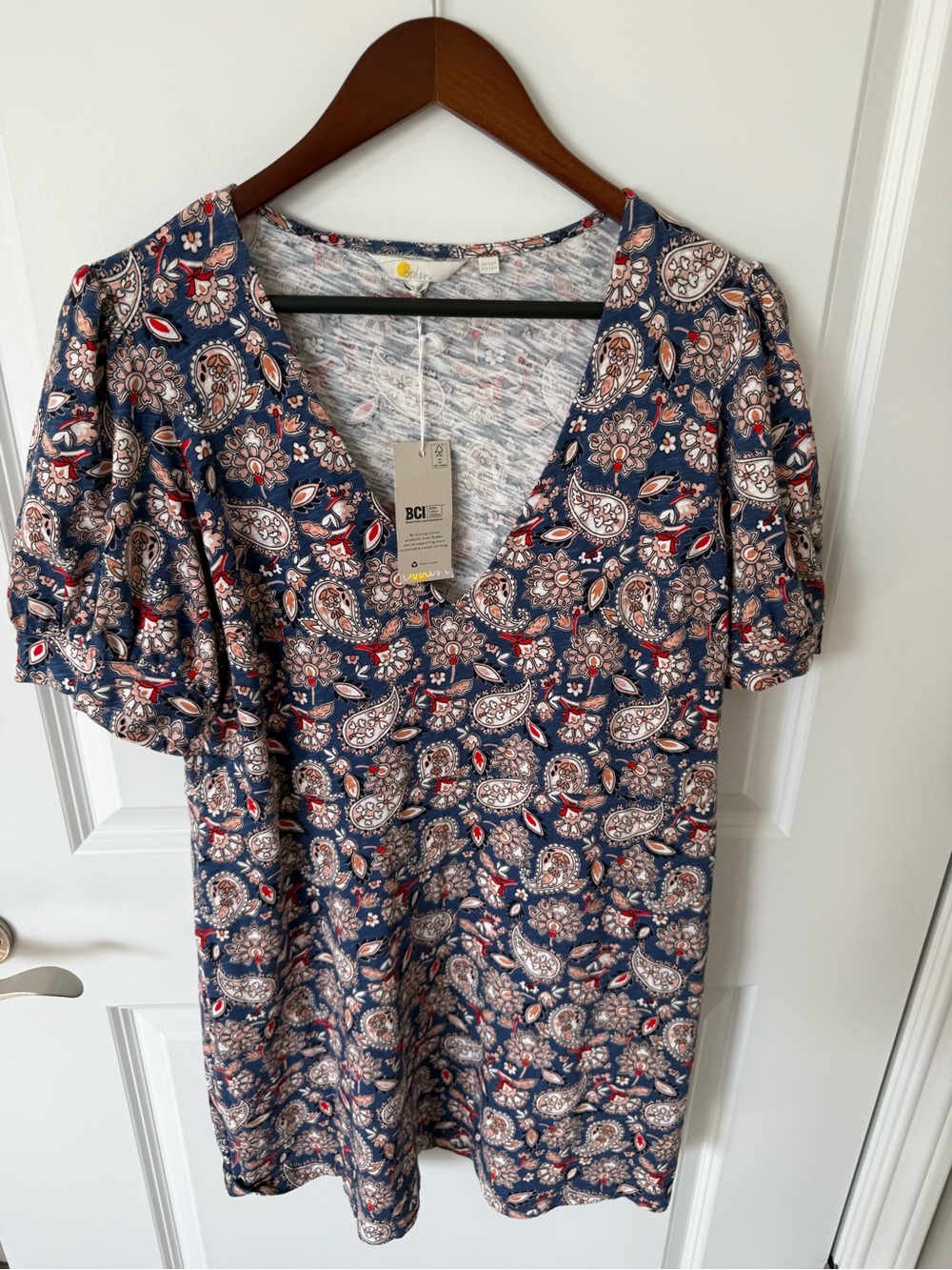 Boden Paisley Boho Tunic Dress Size 12 Petite NEW